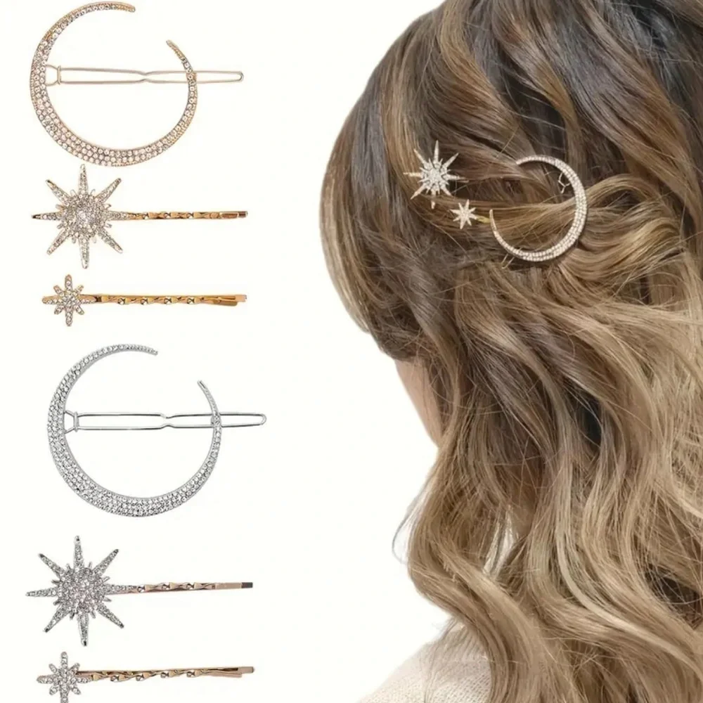 New  3 pcs Celestial Star Hair Pins Silver - Wedding 💫 💕💕